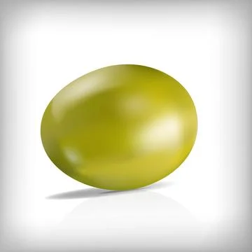 Realistic fruit green olive 3d mesh Stock Illustration