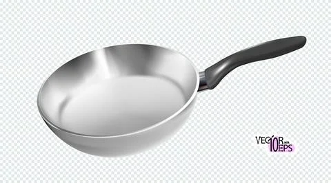Realistic frying pan. Vector. Stock Illustration