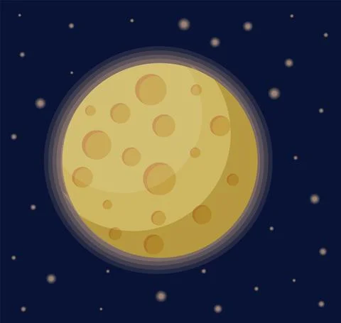 Realistic full moon. Detailed vector illustration. Elements of this image fur Ilustração Stock