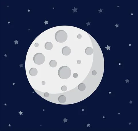 Realistic full moon. Detailed vector illustration. Elements of this image fur Ilustração Stock