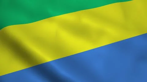 Realistic Gabon flag Stock Illustration