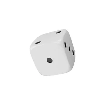 Realistic game dice falling 3d vector, white cube with black dots, gambling Stock Illustration