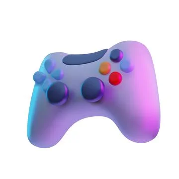 Realistic gamepad 3D plastic vector icon, purple game controller joystick 스톡 일러스트