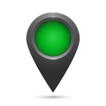 Realistic geolocation map pin code icon. The GPS geolocation tag icon is gray Stock Illustration