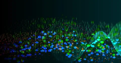 Realistic geometric digital technology vector wallpaper banner art Stock Illustration