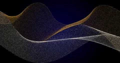 Realistic geometric digital wave technology vector wallpaper background ban.. Stock Illustration