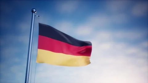 Realistic Germany waving flag for background news web and media Stock Footage 171589329