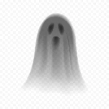 Realistic ghost isolated on checkered background Stock Illustration
