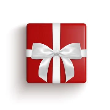 Realistic gift box, decorative present isolated on white background. Vector i イラスト素材