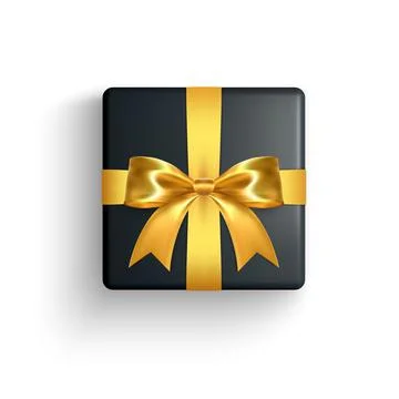 Realistic gift box, decorative present isolated on white background. Vector i Stock Illustration