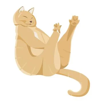 Realistic ginger cat sitting on a white background - Vector Stock Illustration