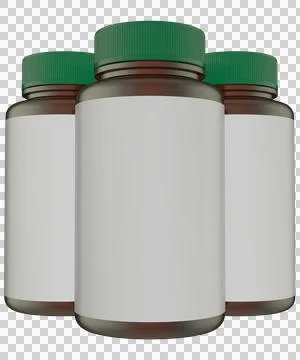 Realistic Glass Bottles 3D Rendering Mockup Template Stock Illustration