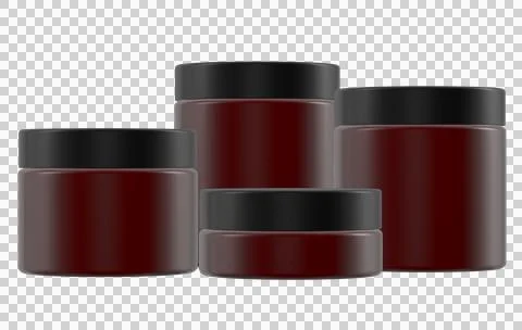 Realistic Glass Jars 3D Rendering Mockup Template Stock Illustration