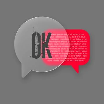 Realistic glass speech bubble. Stock Illustration