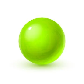 Realistic glass sphere with shadows, reflection of sky in mirror surface of Stock Illustration