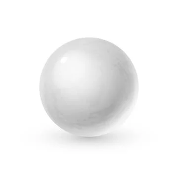 Realistic glass sphere with shadows, reflection of sky in mirror surface of Stock Illustration