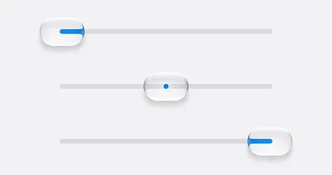 Realistic glassmorphism style On and Off toggle three-position switch glass 스톡 일러스트