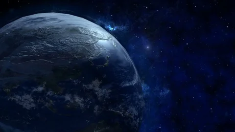 A realistic globe at night. The rotating Earth. Technology, business 库存影片 83444274