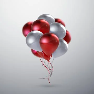 Realistic glossy balloons Stock Illustration