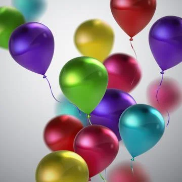 Realistic glossy balloons Stock Illustration