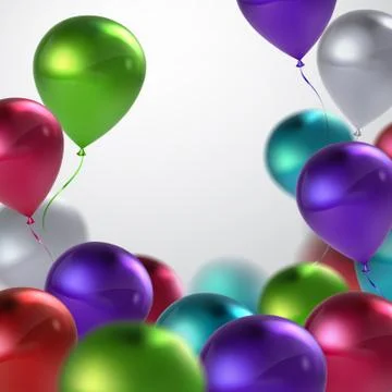Realistic glossy balloons Stock Illustration