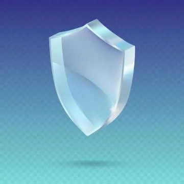 Realistic glossy guard shield isolated on transparent background. Stock Illustration