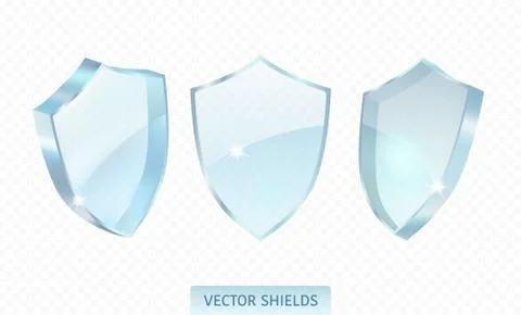 Realistic glossy guard shield. Premium vector. Stock Illustration