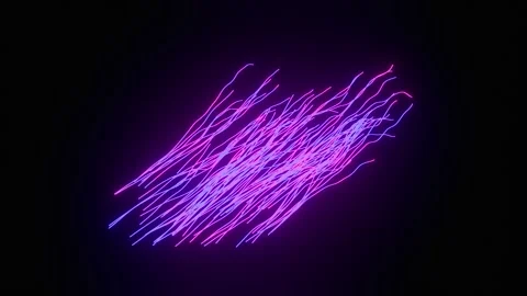 Realistic Glowing Data Stream Curved Lines Moving Seamlessly in 3D Space. 4K Video stock 331037017