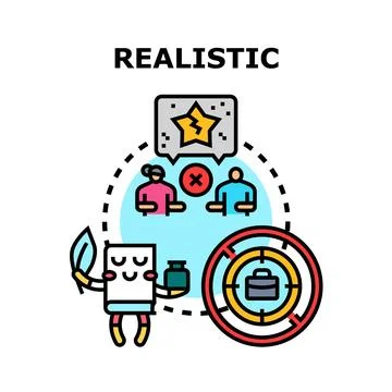 Realistic goals and practical expectations concept 스톡 일러스트