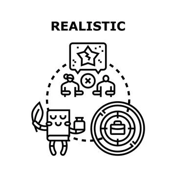 Realistic goals and practical expectations concept イラスト素材
