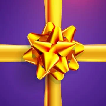 Realistic gold bow Stock Illustration