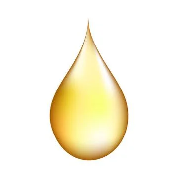 Realistic gold drop. Stock Illustration