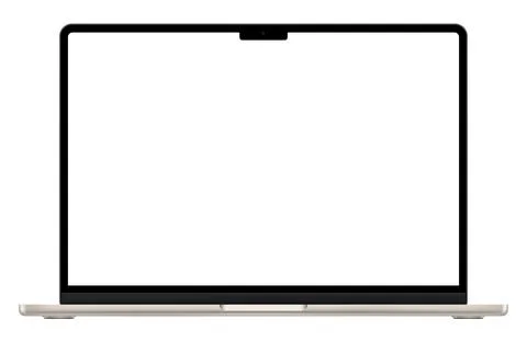 Realistic gold laptop empty screen frame overlay mockup. Mobile PC display Illustrazione stock