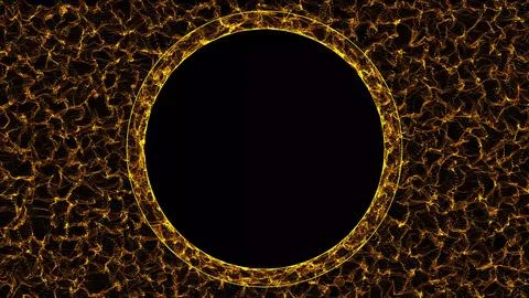 Realistic gold magic circle of thunder storm. Magic and bright lighting effec Stock Illustration
