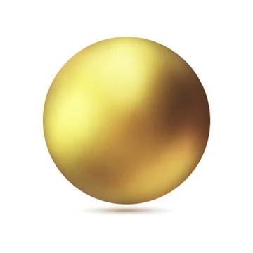 Realistic gold metal sphere, vector golden ball. Stock Illustration