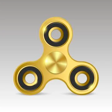 Realistic gold spinner with soft shadow. Vector. Stock Illustration