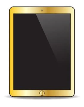 Realistic Gold Tablet Stock Illustration