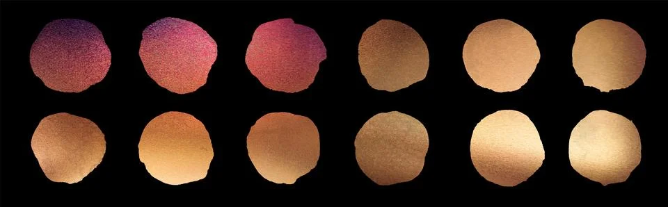 Realistic Gold texture Vector Shapes. Beautiful golden reflection Stock Illustration