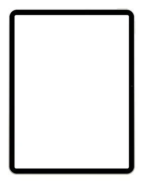 Realistic gold vertical tablet empty screen frame overlay mockup. Mobile pad Illustrazione stock