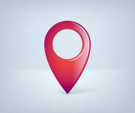 Realistic GPS pointer. Red point icon. Vector illustration. Stock Illustration