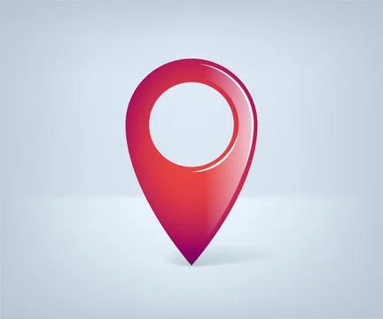 Realistic GPS pointer. Red point icon. Vector illustration. Stock Illustration