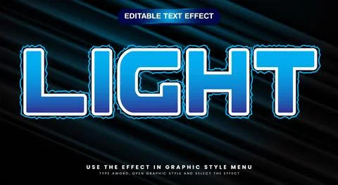 Realistic gradient light editable text effect Stock Illustration