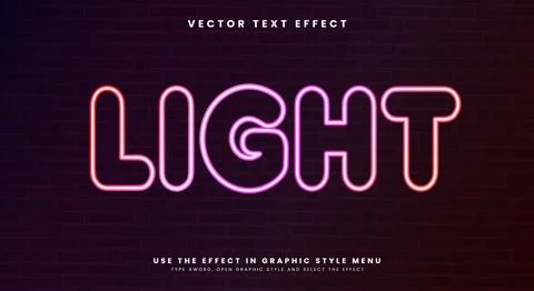 Realistic gradient light text effect Template Stock Illustration