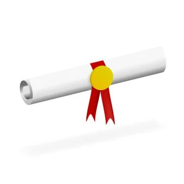 Realistic Graduation Cap With Shadow Illustrazione stock