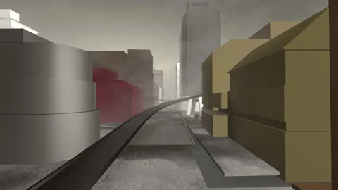 Realistic graphic animation of motion camera in the city - 4K - ProRes Vídeos de archivo 152559868