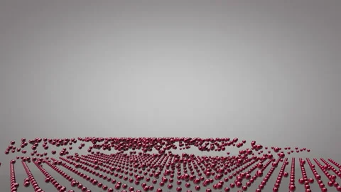 Realistic graphic animation reconstruction of the bust from small spheres Stock Footage 148877987