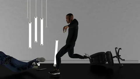 Realistic graphic animation of a violent struggle in slow motion - 4K -ProRes Stock Footage 152983405