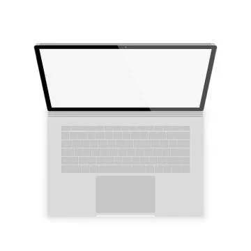 Realistic gray laptop front view. vector illustrations isolated on white back 스톡 일러스트