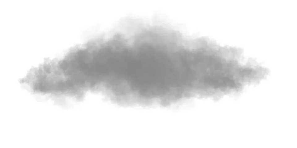 Realistic gray smoke cloud isolated on white background Stock Illustration