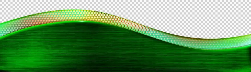 Realistic green background, high-tech materials. Technological wavy line Stock Illustration